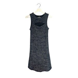 Aritzia Wilfred Free Heathered Navy Stretch Cut Out Dress Size Small